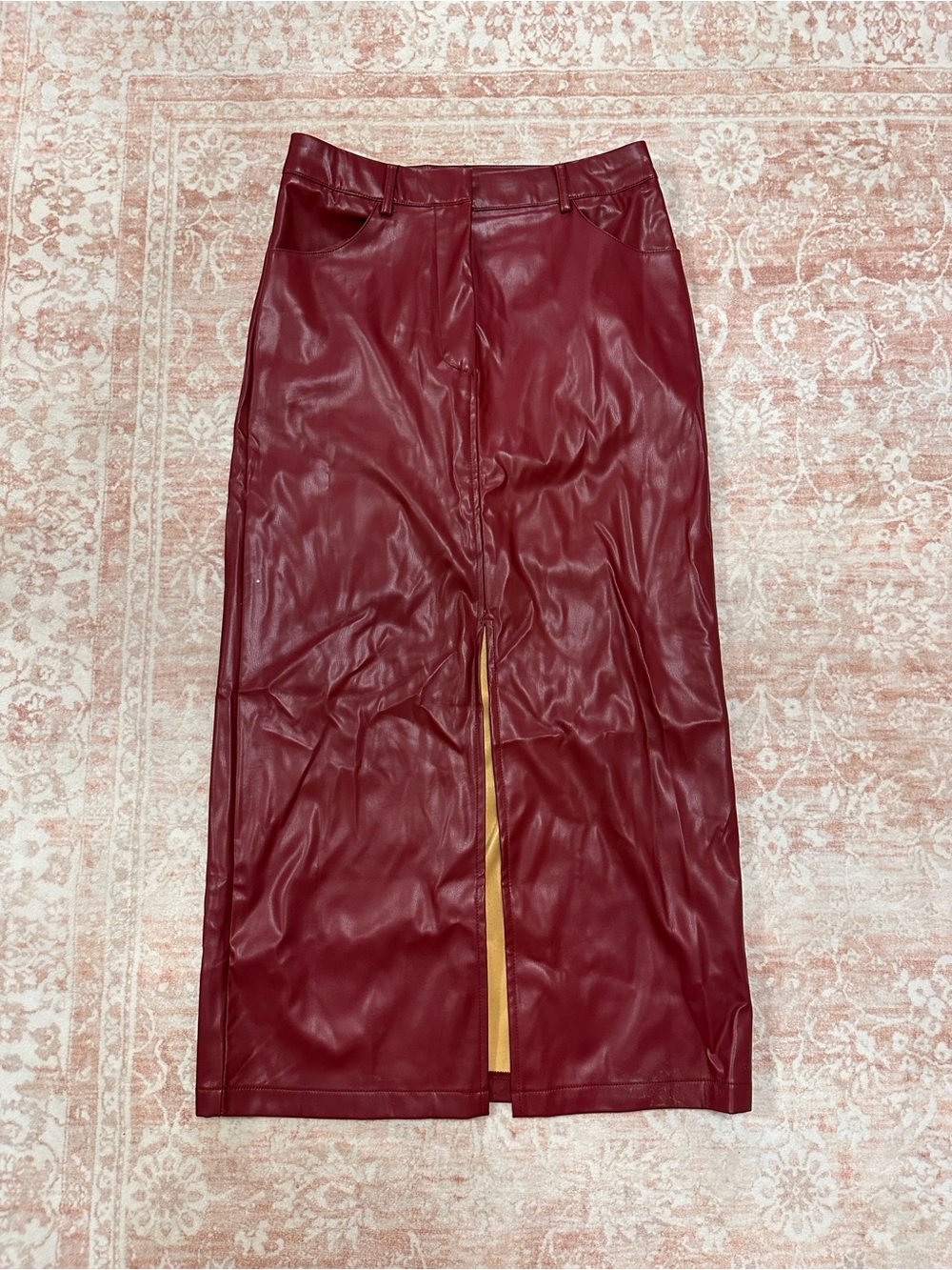 NWT 🥀 Commense Leather Skirt W/ Slit - Picture 2 of 13